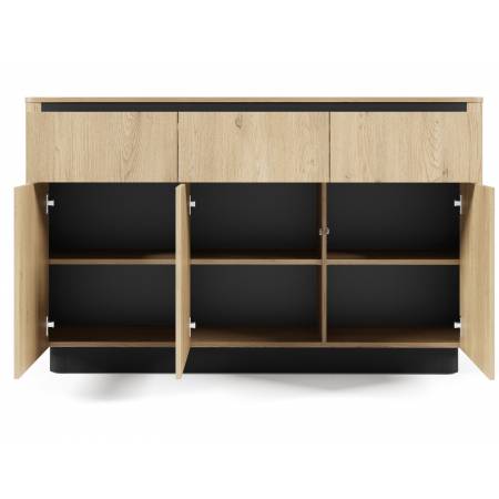 Komoda z szufladami 163 cm TIAGO dąb cremona + czarny